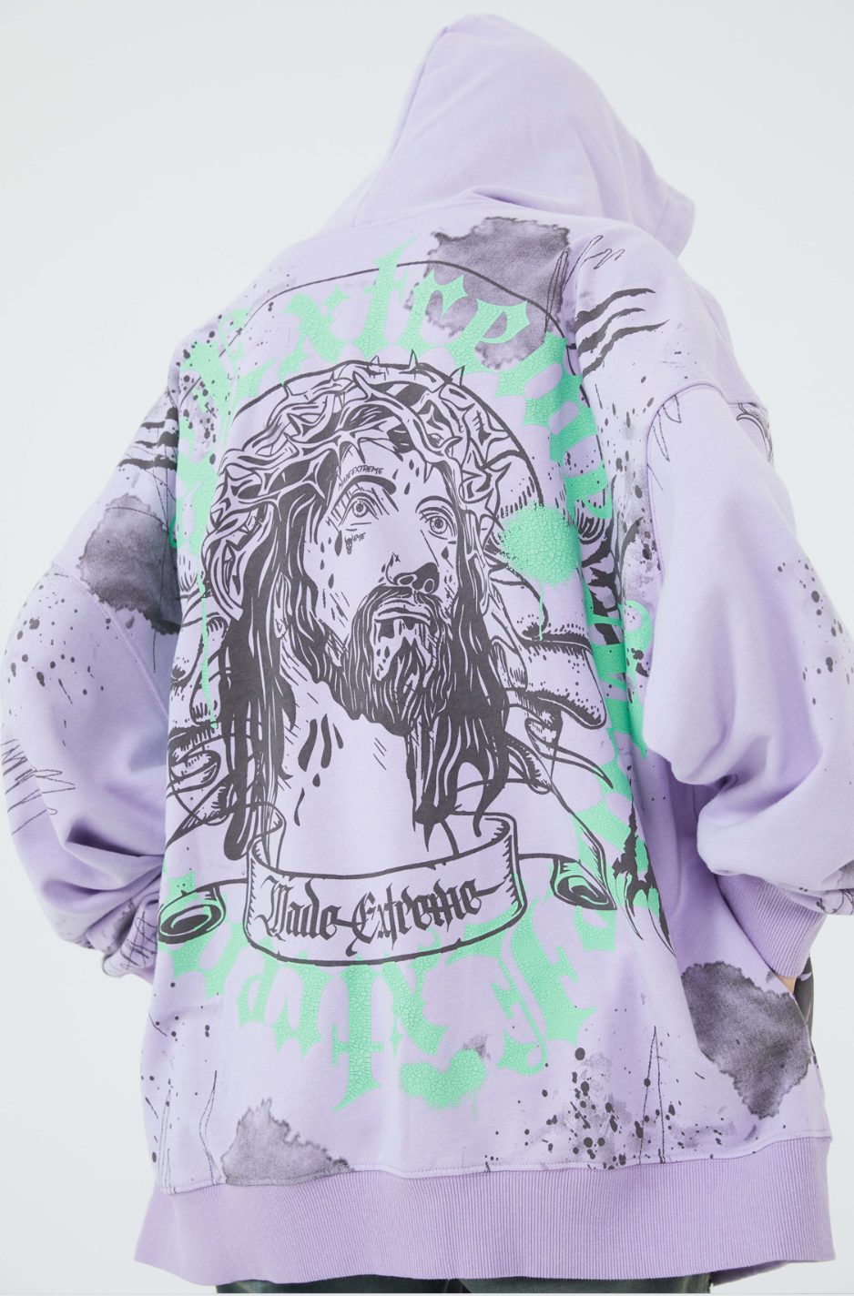 F3F Select Jesus Graffiti Print Hoodie