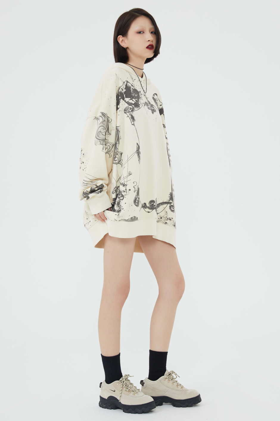 F3F Select Jesus Graffiti Print Hoodie