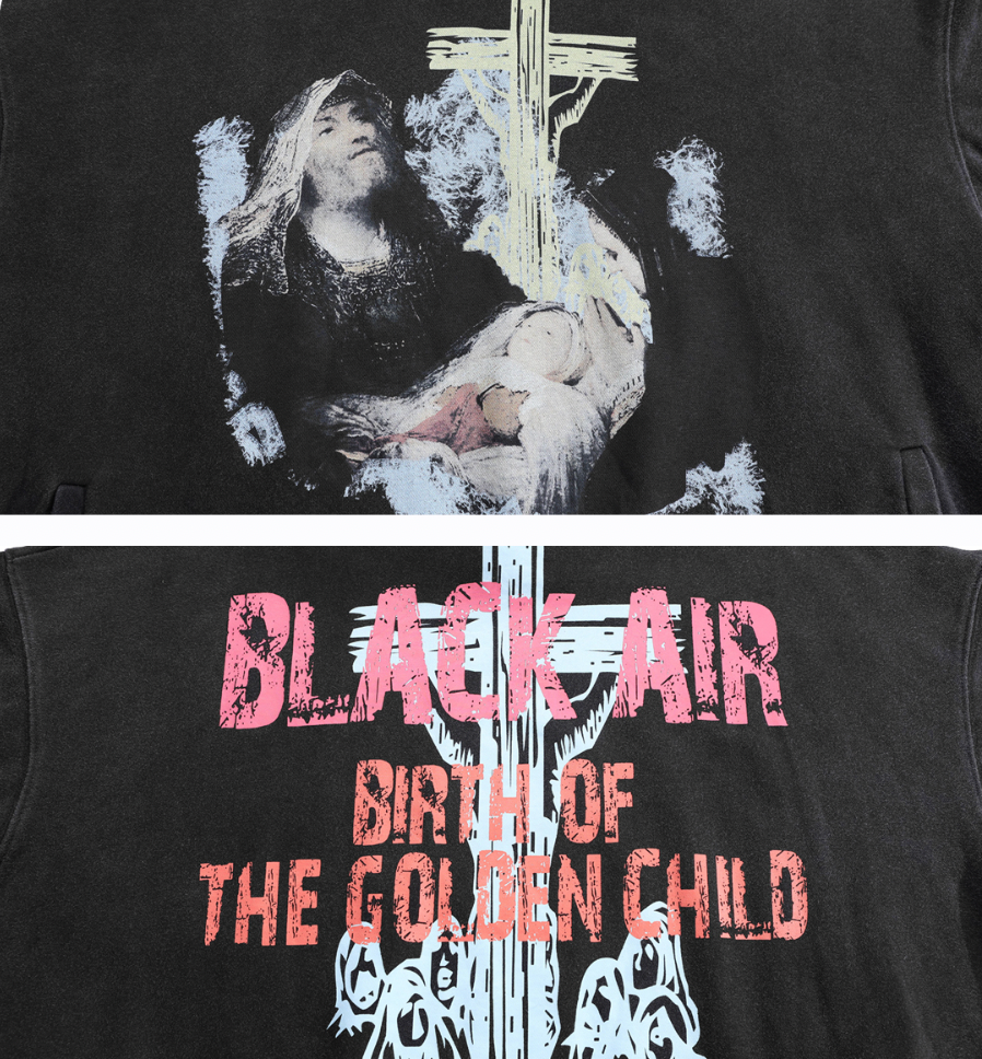 F3F Select Portrait Print Washed Hoodie