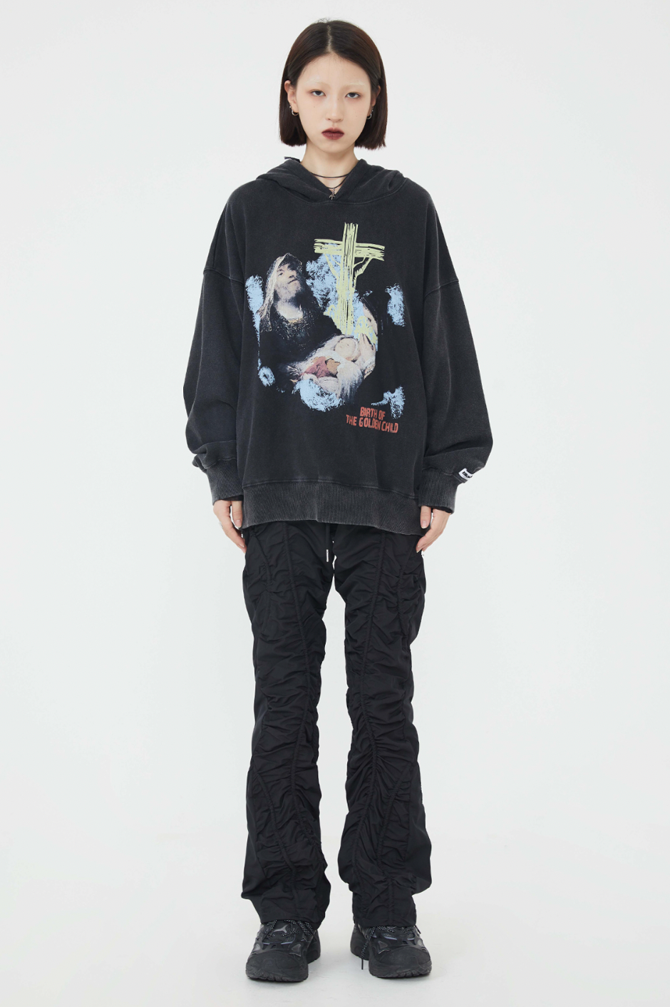 F3F Select Portrait Print Washed Hoodie