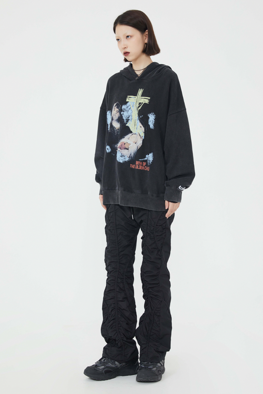 F3F Select Portrait Print Washed Hoodie