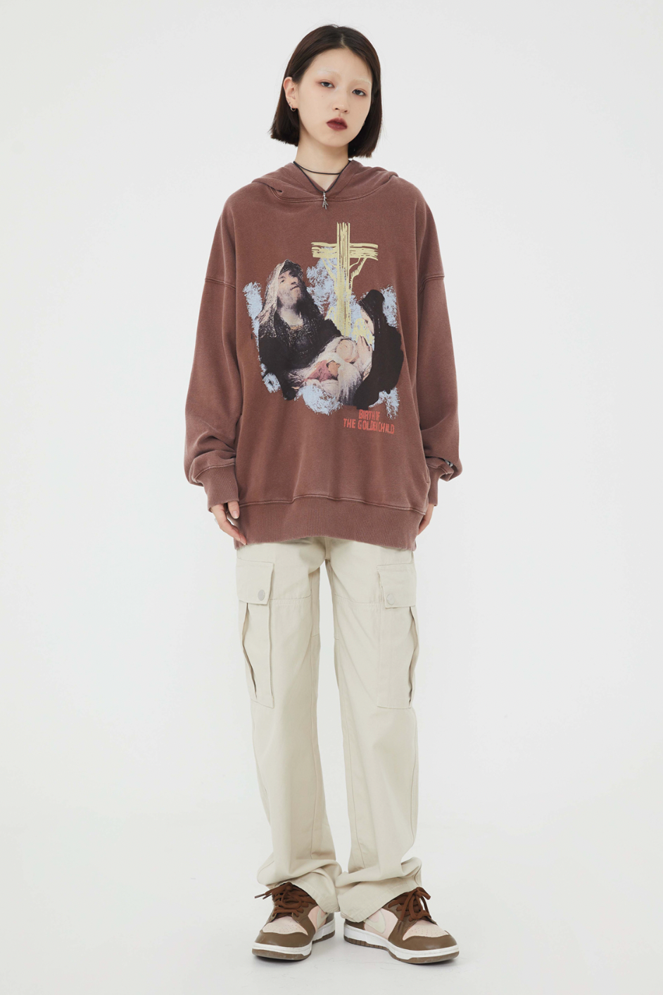 F3F Select Portrait Print Washed Hoodie