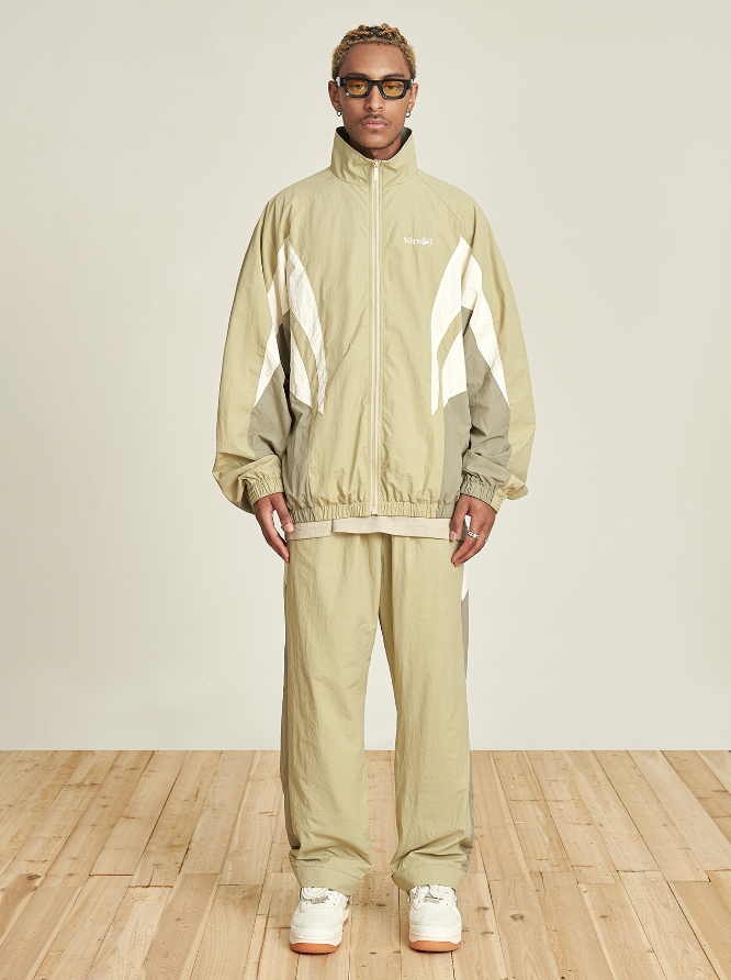 VOTE Contrast Color Stand Up Collar Jacket