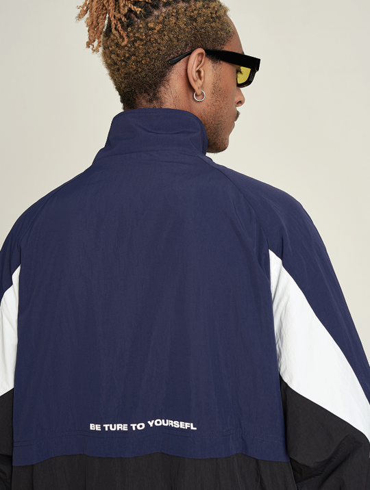 VOTE Contrast Color Stand Up Collar Jacket