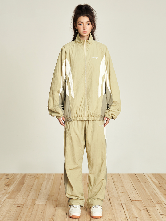 VOTE Contrast Color Stand Up Collar Jacket