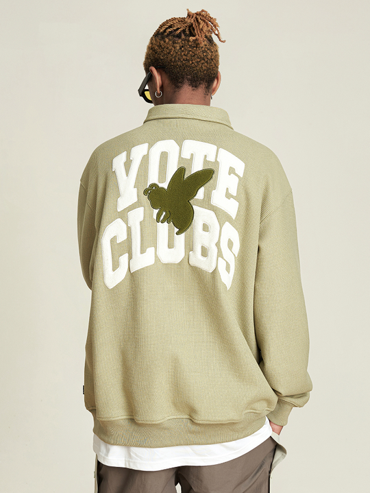 VOTE American School Style Logo Bee Waffle Jacket