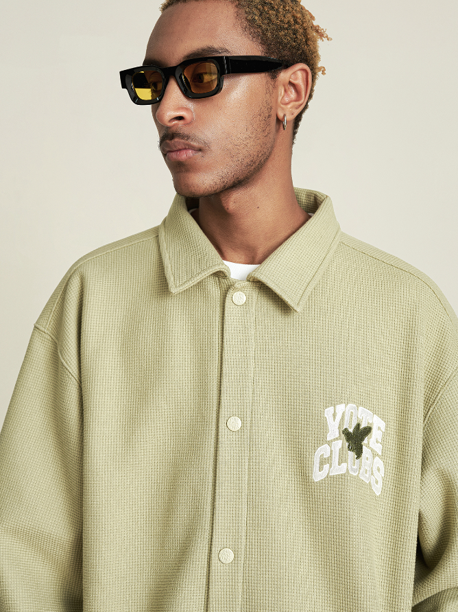 VOTE American School Style Logo Bee Waffle Jacket