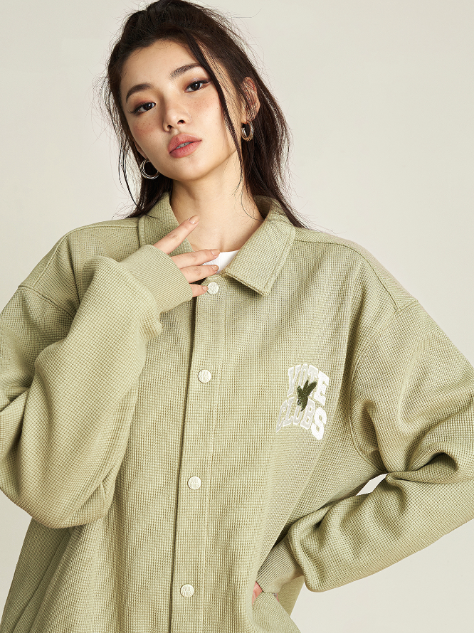 VOTE American School Style Logo Bee Waffle Jacket