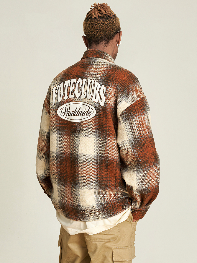 VOTE Logo Patchwork Plaid Jacket