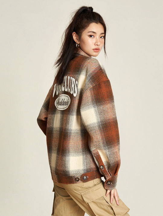 VOTE Logo Patchwork Plaid Jacket