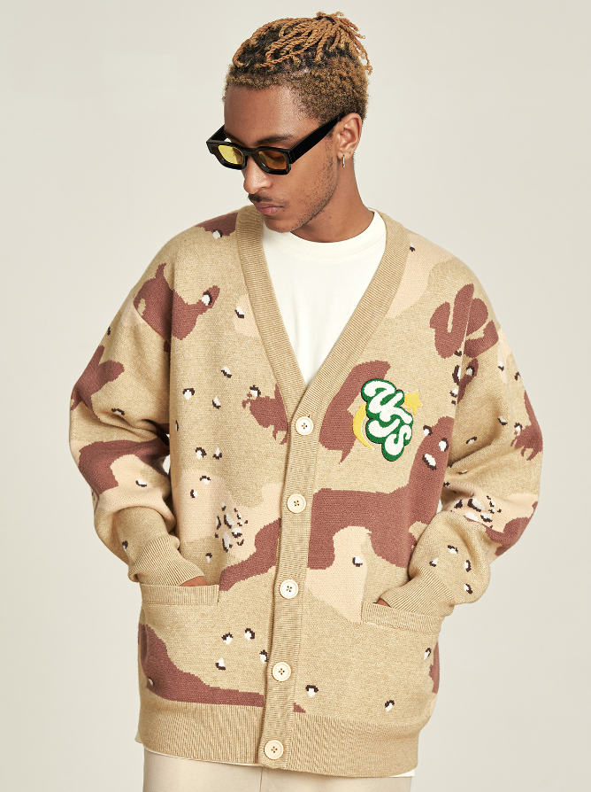 VOTE Desert Camouflage Knit Cardigan