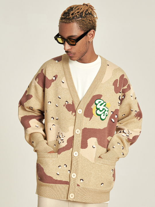 VOTE Desert Camouflage Knit Cardigan
