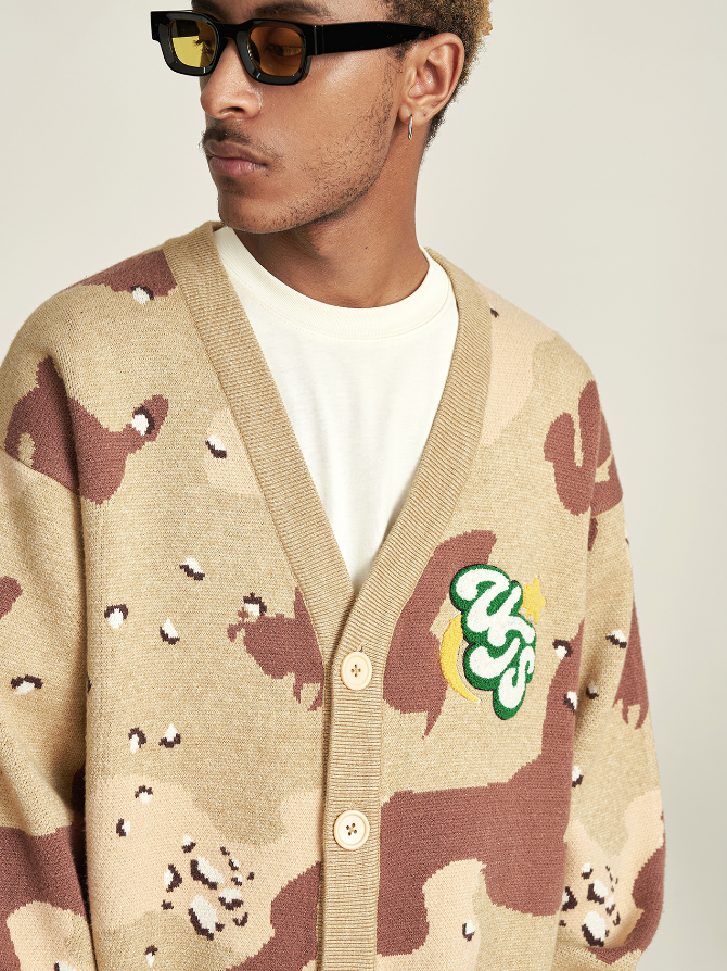 VOTE Desert Camouflage Knit Cardigan