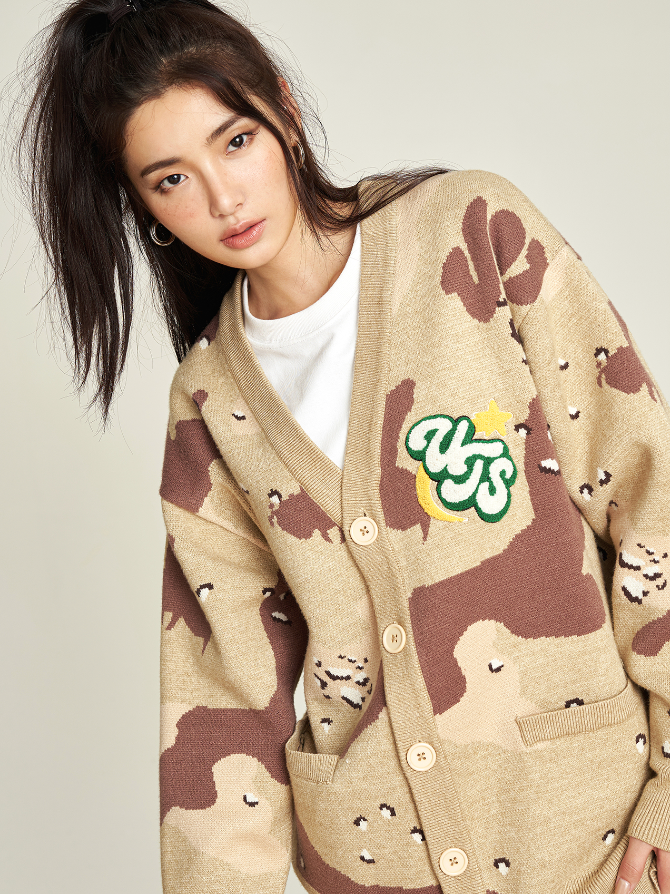 VOTE Desert Camouflage Knit Cardigan