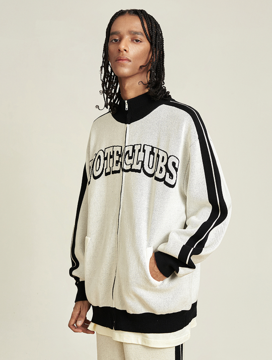 VOTE Clubs Zipper Knit Sweater