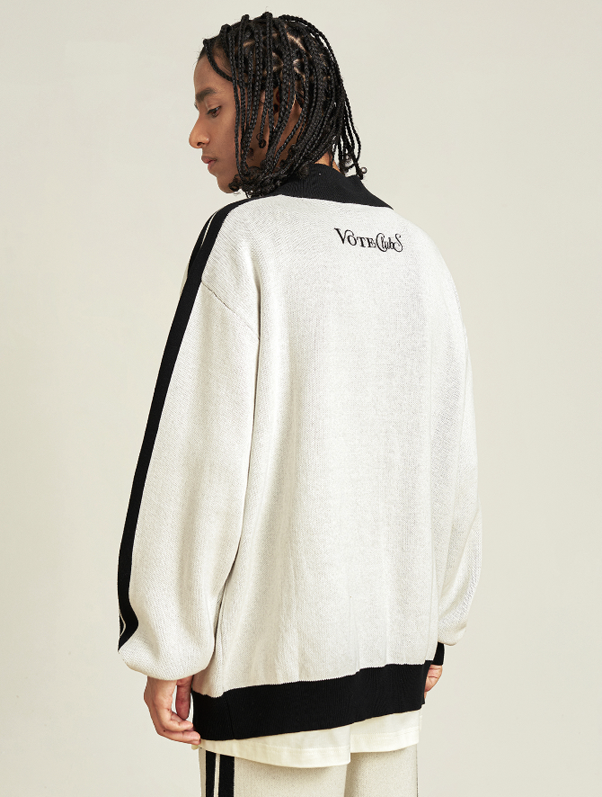 VOTE Clubs Zipper Knit Sweater