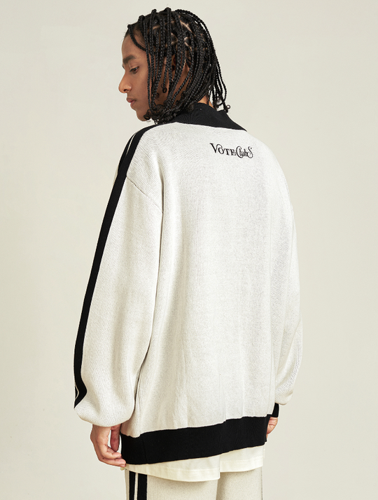 VOTE Clubs Zipper Knit Sweater