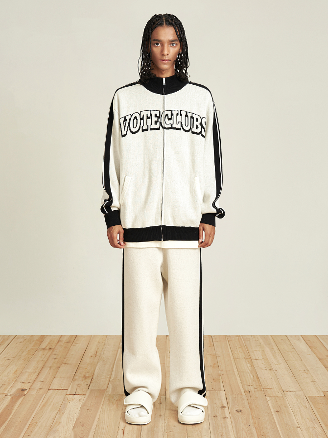 VOTE Clubs Zipper Knit Sweater