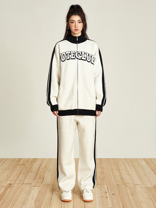 VOTE Clubs Zipper Knit Sweater