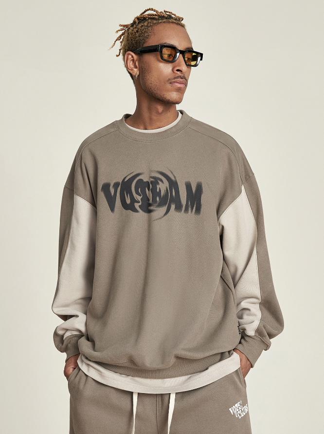 VOTE Contrast Color Rotating Sweatshirt
