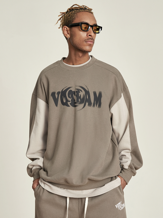 VOTE Contrast Color Rotating Sweatshirt