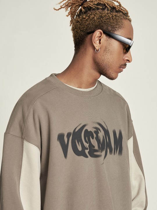 VOTE Contrast Color Rotating Sweatshirt