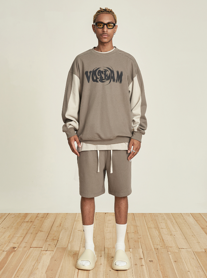 VOTE Contrast Color Rotating Sweatshirt