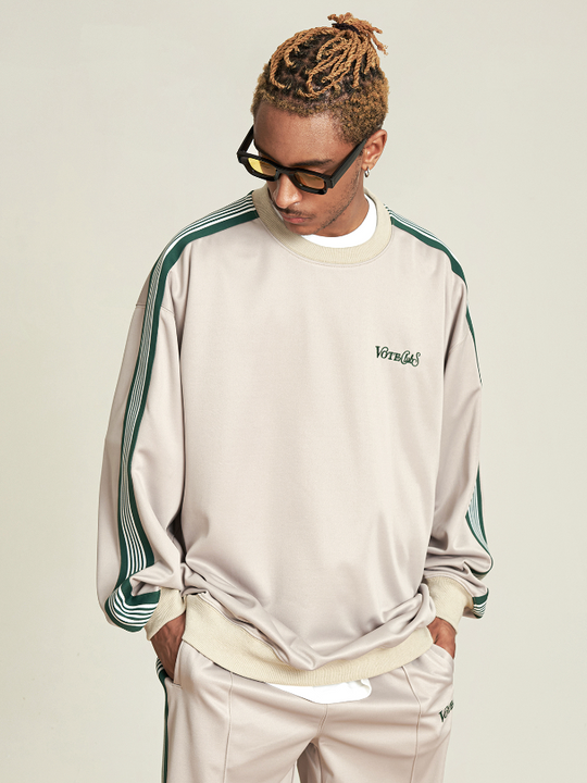 VOTE Striped Tracksuit Sweatshirt