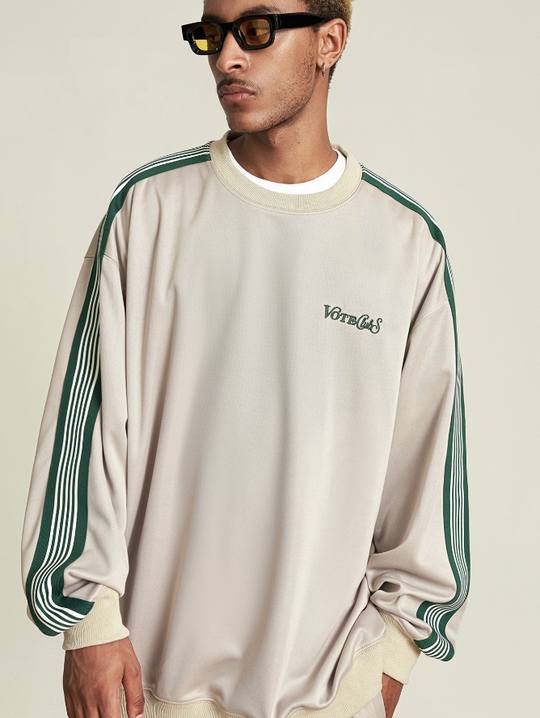 VOTE Striped Tracksuit Sweatshirt