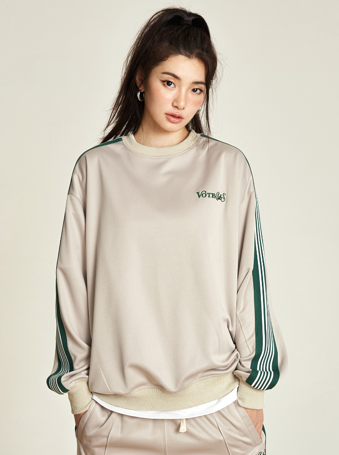 VOTE Striped Tracksuit Sweatshirt