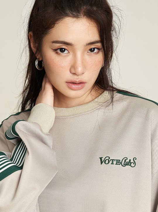 VOTE Striped Tracksuit Sweatshirt