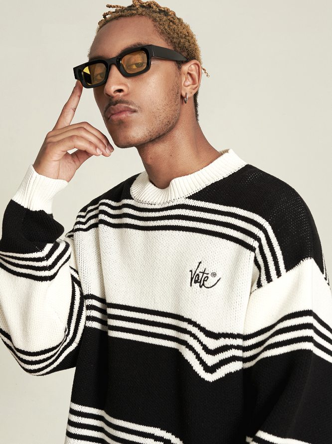 VOTE Classic Striped Knit Sweater
