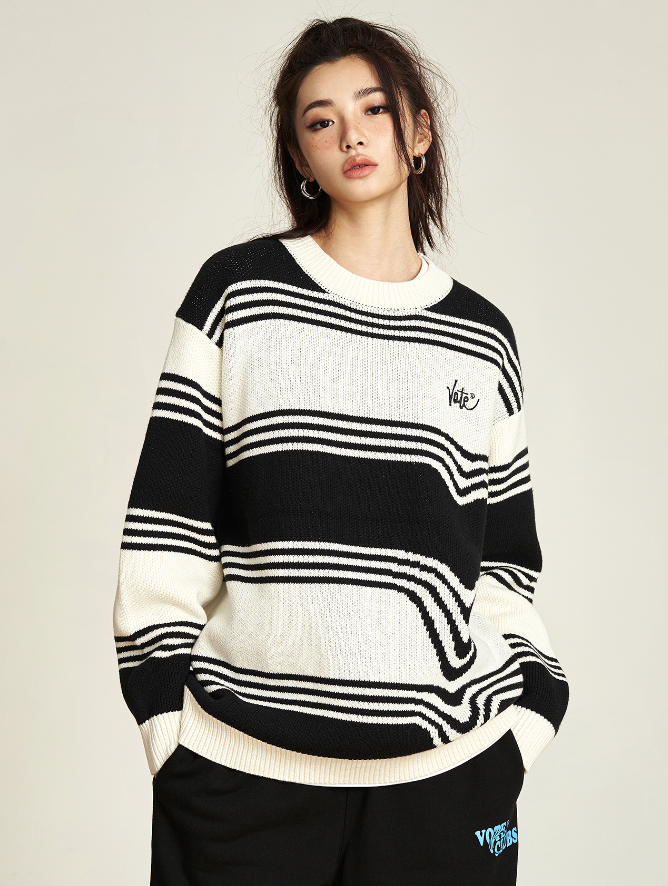 VOTE Classic Striped Knit Sweater