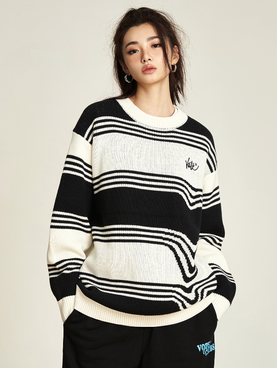 VOTE Classic Striped Knit Sweater