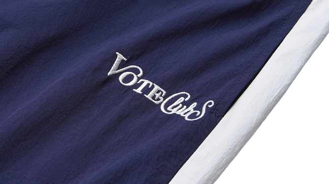 VOTE Contrast Color Stand Up Collar Pants