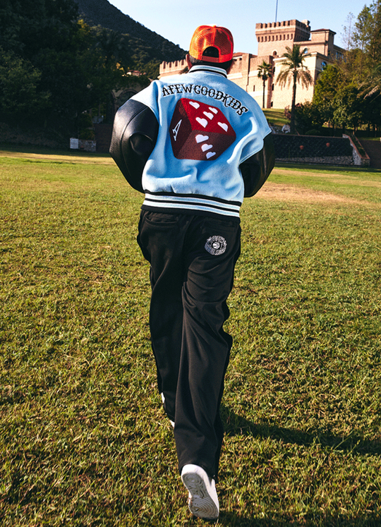 AFGK Dice Leather Varsity Jacket