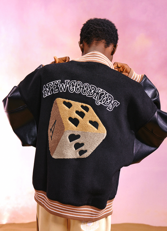 AFGK Dice Leather Varsity Jacket