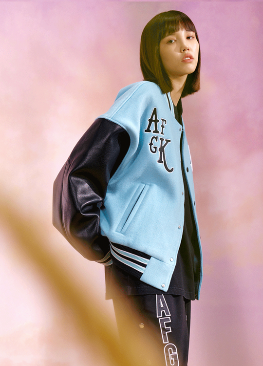 AFGK Dice Leather Varsity Jacket