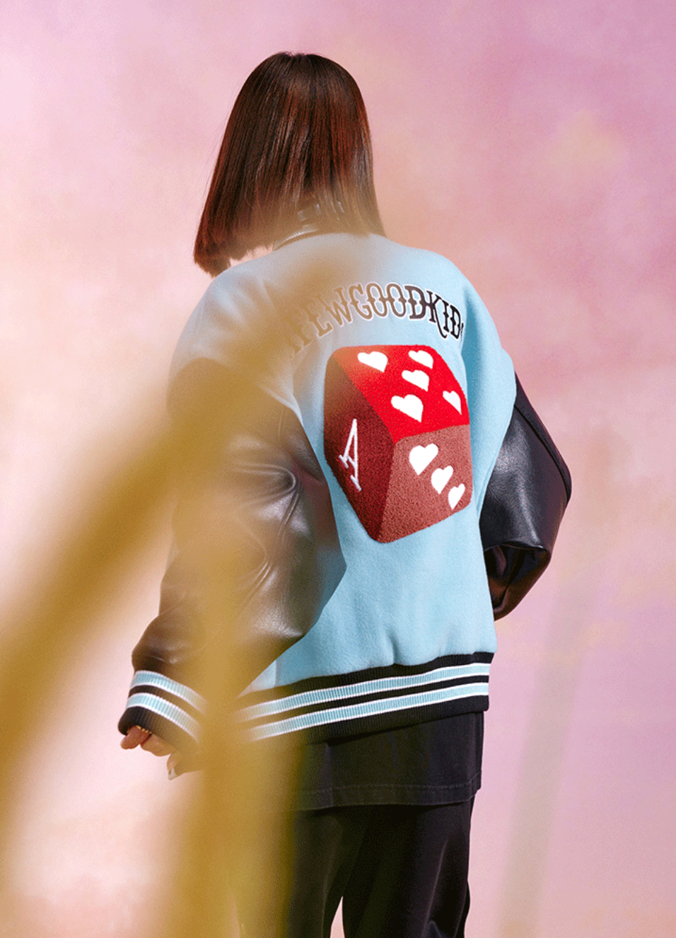 AFGK Dice Leather Varsity Jacket
