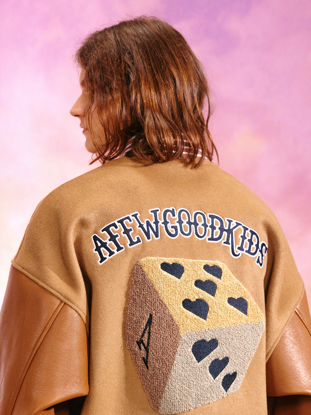 AFGK Dice Leather Varsity Jacket