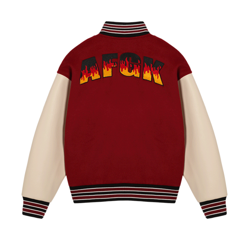 AFGK Flame Letters Varsity Jacket