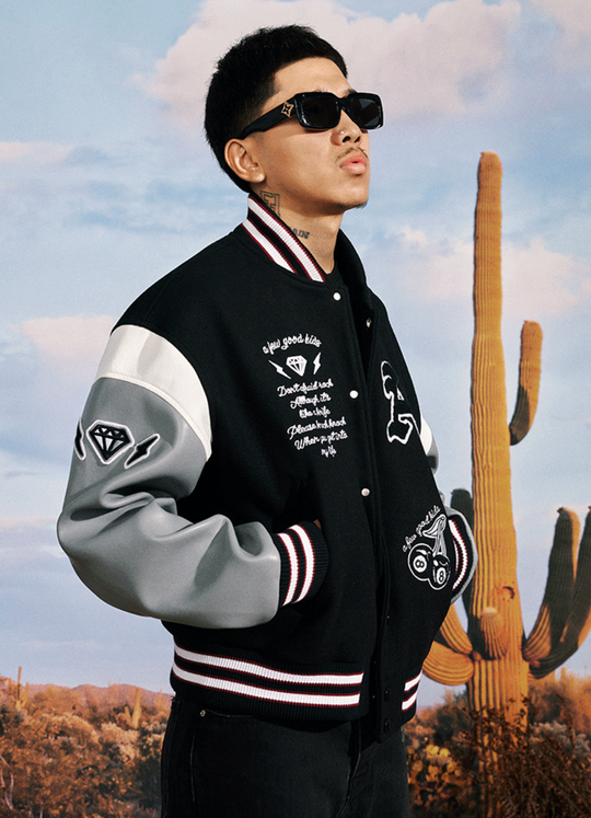 AFGK Statue Embroidered Varsity Jacket