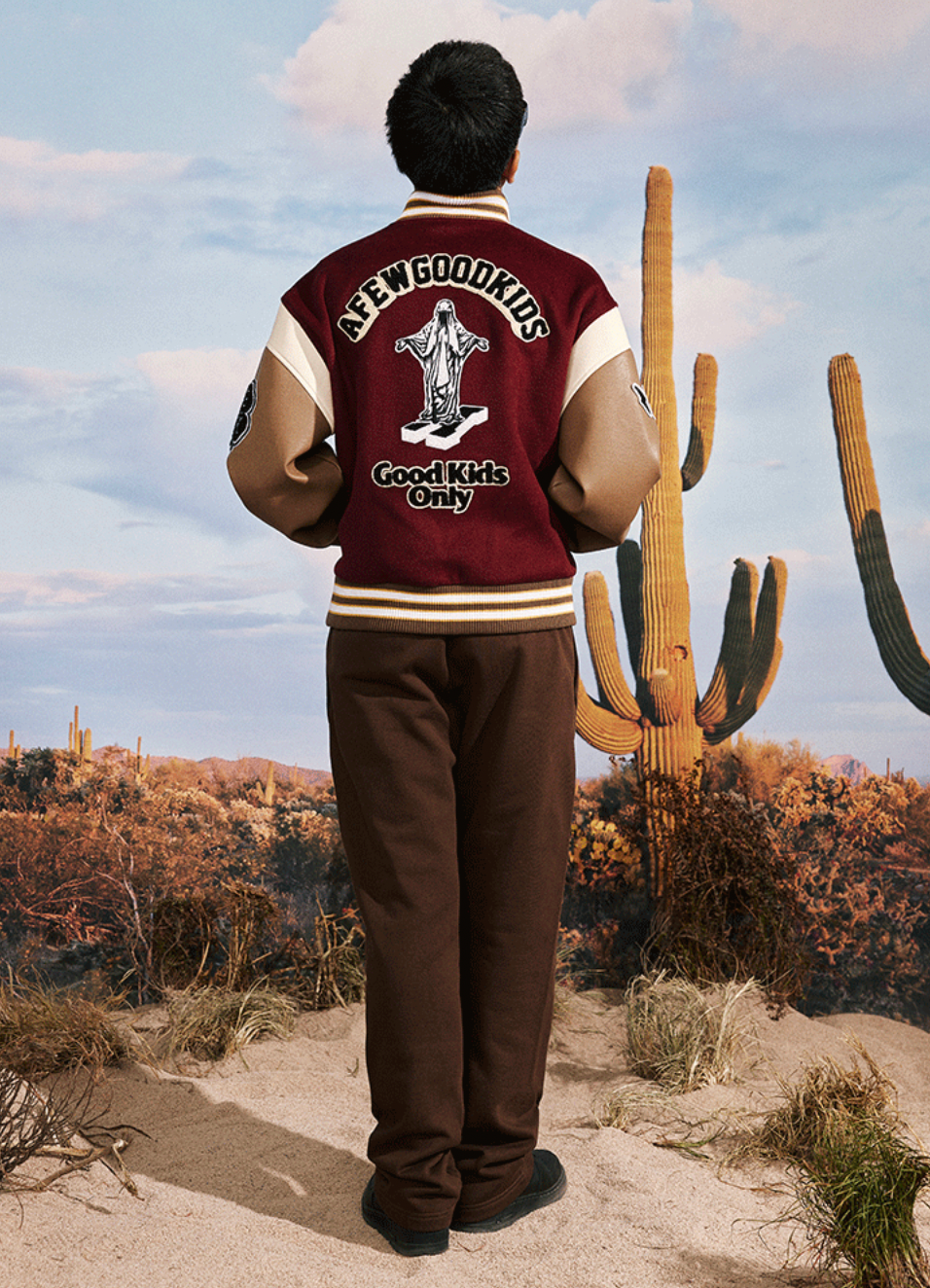 AFGK Statue Embroidered Varsity Jacket