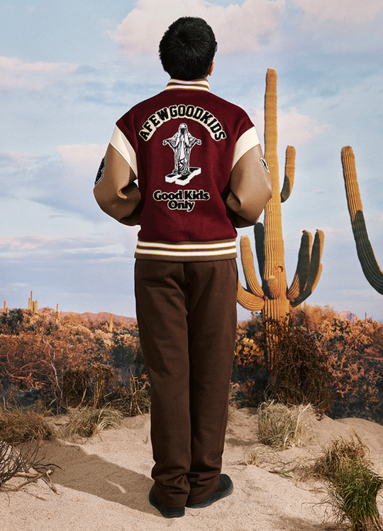 AFGK Statue Embroidered Varsity Jacket
