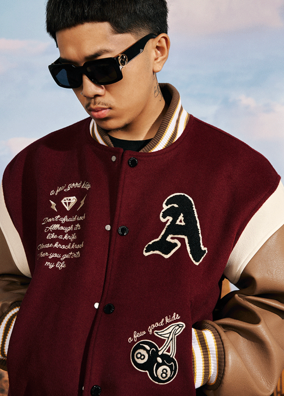 AFGK Statue Embroidered Varsity Jacket