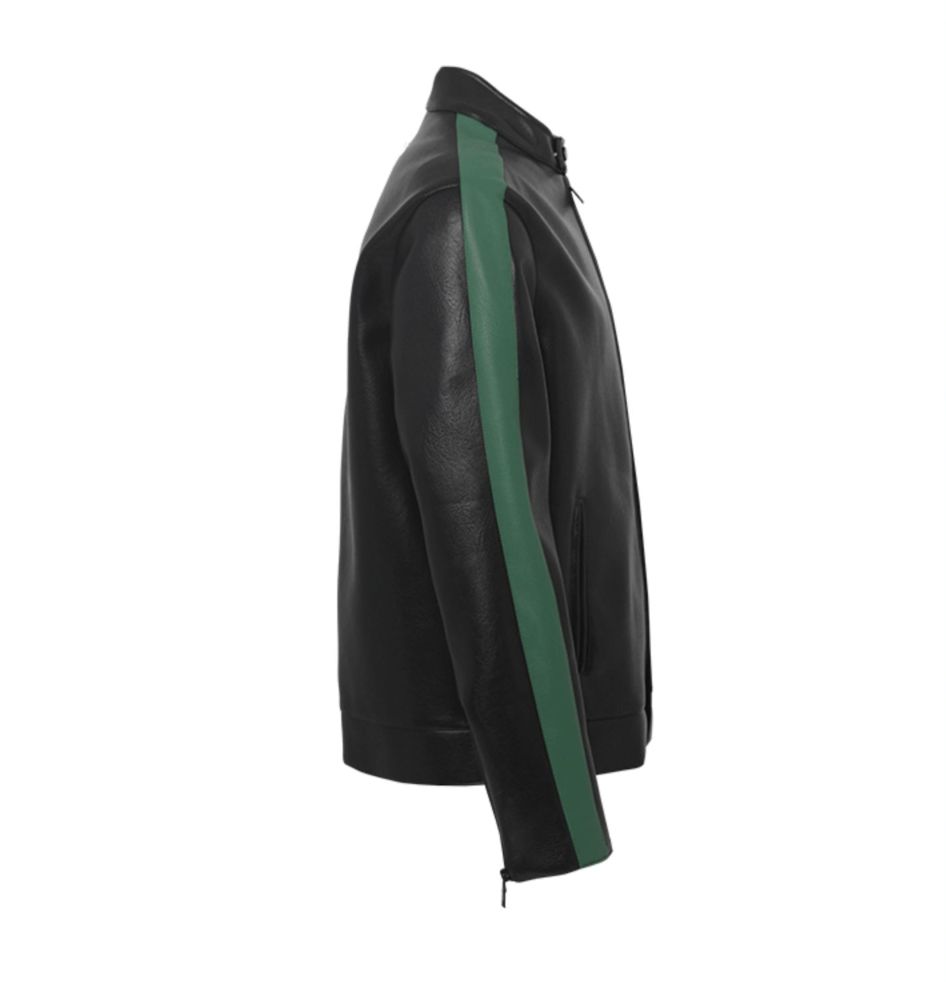 AFGK Color Blocking Leather Jacket