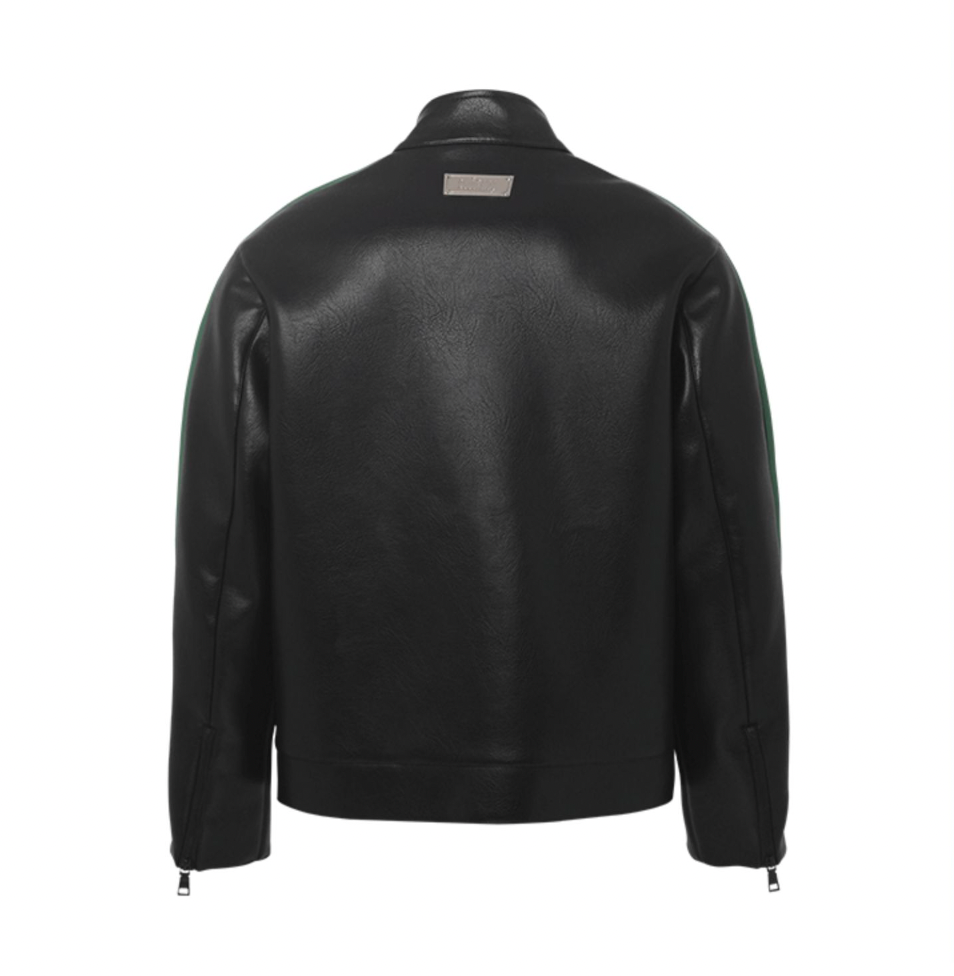 AFGK Color Blocking Leather Jacket