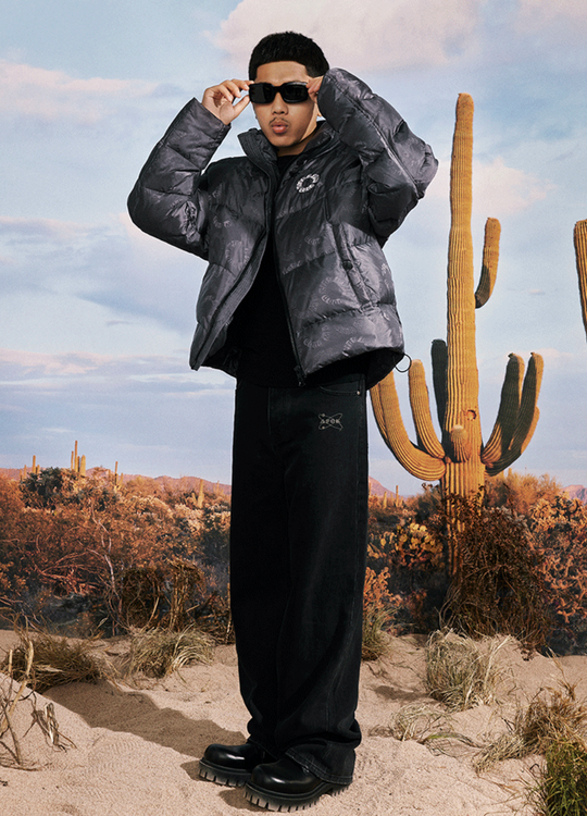 AFGK Full Printed LOGO Jacquard Down Jacket