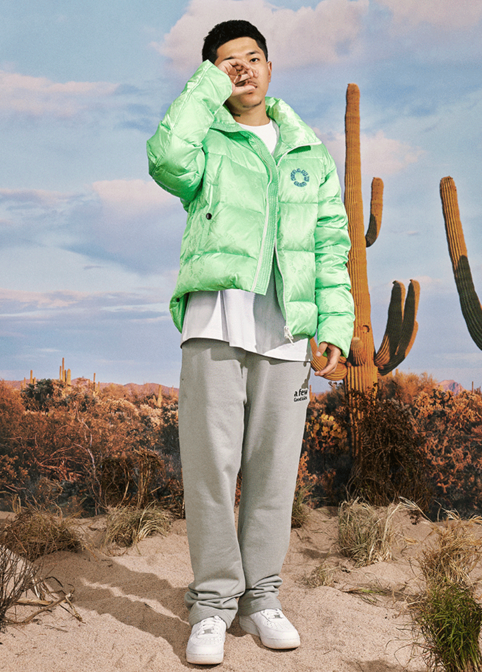 AFGK Full Printed LOGO Jacquard Down Jacket