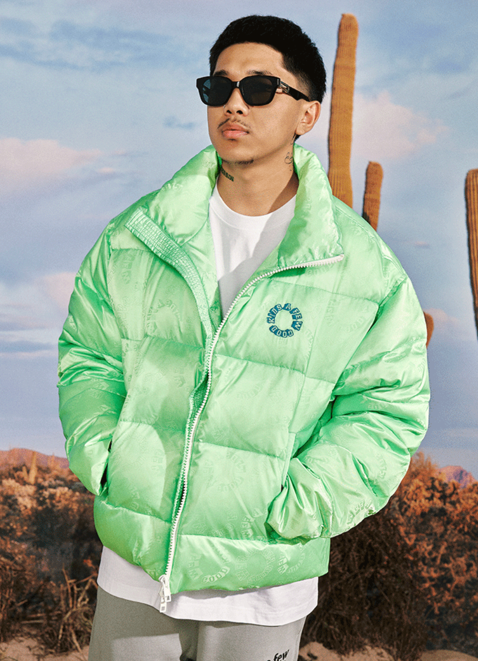 AFGK Full Printed LOGO Jacquard Down Jacket